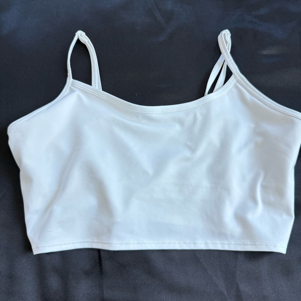 PINK Victoria's Secret White Ribbed Tank Large